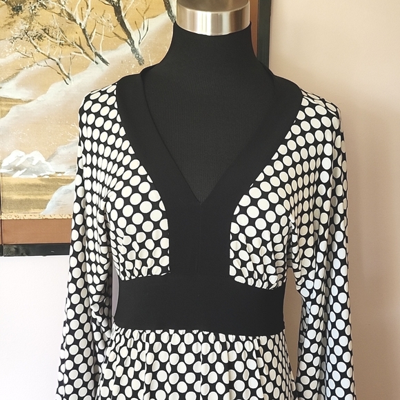Polka Dot Tunic by j.t.b. black and white women's medium - Picture 3 of 6